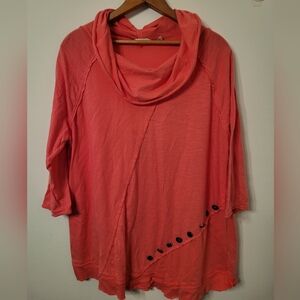 Soft Surroundings Top Cowl Neck Size Large, Atheisure, Lounge Wear, buttons